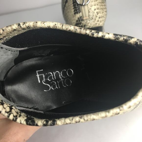 Franco Sarto Kortney Snake Print Booties Zip Block Heel 7.5 - Picture 8 of 10